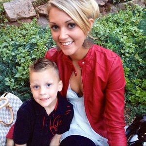 Express Red Faux Leather Jacket